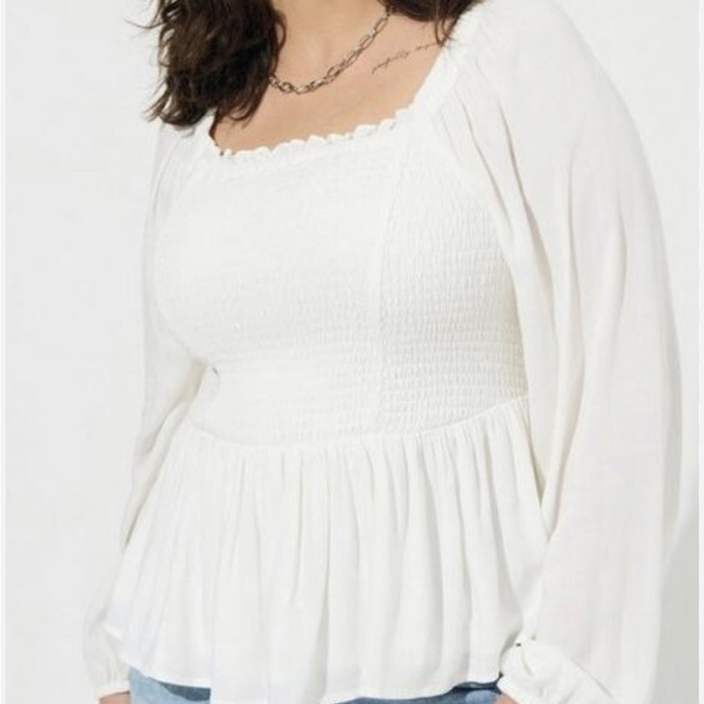 Torrid smocked square neck babydoll top 6x NWT